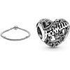 Pandora Family Heart Sterling Silver Charm 798571C00 For Women
