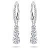 Swarovski Stilla Attract Rhodium Plated And Zirconia Hoop Earrings 5416155 For Women