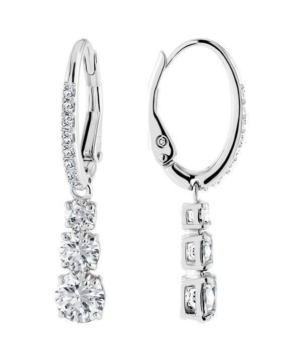 Swarovski Stilla Attract Rhodium Plated And Zirconia Hoop Earrings 5416155 For Women 2 Swarovski Stilla Attract Rhodium Plated And Zirconia Hoop Earrings 5416155 For Women