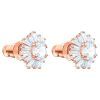 Swarovski Idyllia Rose Gold Tone Plated And Zirconia Stud Earrings 5459597 For Women