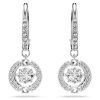 Swarovski Una Rhodium Plated And Zirconia Drop Earrings 5504652 For Women