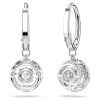 Swarovski Una Rhodium Plated And Zirconia Drop Earrings 5504652 For Women