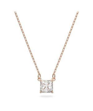 Swarovski Stilla Attract Clear Crystals And Rose Gold Tone Necklace 5510698 For Women