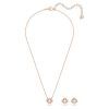 Swarovski Una Rose Gold Tone Plated And Zirconia Necklace And Earrings Set 5516488 For Women