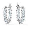 Swarovski Matrix Vittore Rhodium Plated And Zirconia Hoop Earrings 5562126 For Women