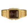Casio Vintage Analog Digital Gold Tone Stainless Steel Brown Dial Quartz AQ-230GA-5A Unisex Watch