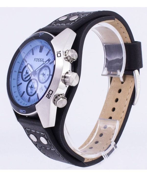 Refurbished Fossil Coachman Chronograph Black Leather CH2564 Men's Watch 3 Refurbished Fossil Coachman Chronograph Black Leather CH2564 Men's Watch