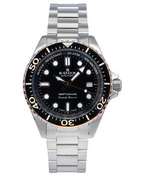 Edox Neptunian Grande Reserve Black Dial Automatic Diver's 80801 3NRM NIR 300M Men's Watch