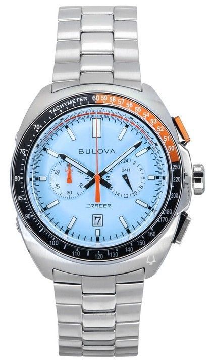 Bulova Racer Chronograph Stainless Steel Blue Dial Quartz 98B432 100M Mens Watch 1 Bulova Racer Chronograph Stainless Steel Blue Dial Quartz 98B432 100M Mens Watch