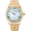 Citizen L Rose Gold Tone Stainless Steel Light Green Dial Eco-Drive EM1143-81X Women's Watch