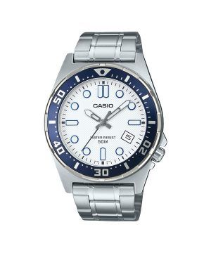 Casio Standard Analog Stainless Steel White Dial Quartz MTD-135D-7AV Men's Watch