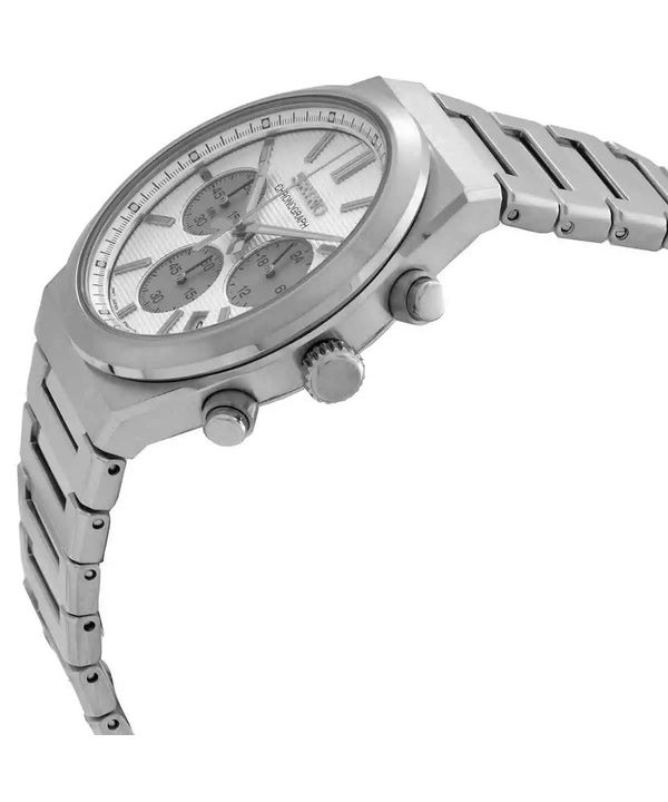 Seiko Discover More Classic Chronograph Stainless Steel White Dial Quartz SSB451P1 100M Men's Watch 2 Seiko Discover More Classic Chronograph Stainless Steel White Dial Quartz SSB451P1 100M Men's Watch