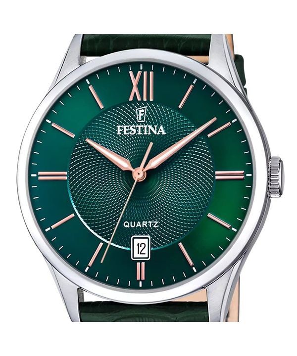 Festina Classics Leather Strap Green Dial Quartz F20426-7 Men's Watch 2 Festina Classics Leather Strap Green Dial Quartz F20426-7 Men's Watch