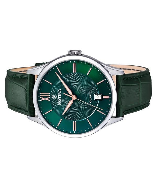 Festina Classics Leather Strap Green Dial Quartz F20426-7 Men's Watch 3 Festina Classics Leather Strap Green Dial Quartz F20426-7 Men's Watch