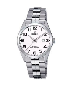 Festina Classics Stainless Steel White Dial Quartz F20437-1 100M Men's Watch