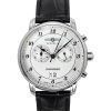 Zeppelin Friedrichshafen Leather Strap Silver Dial Quartz 85844 Men's Watch