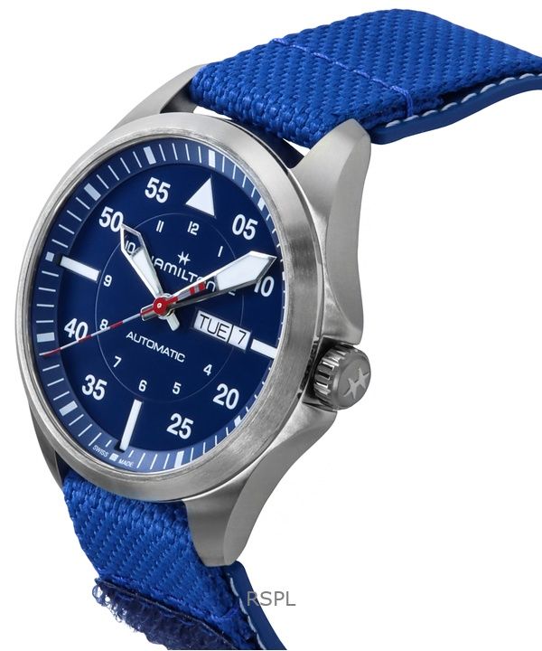 Hamilton Khaki Aviation Pilot Air-Glaciers Edition Textile Strap Blue Dial Automatic H64655941 100M Men's Watch 3 Hamilton Khaki Aviation Pilot Air-Glaciers Edition Textile Strap Blue Dial Automatic H64655941 100M Men's Watch