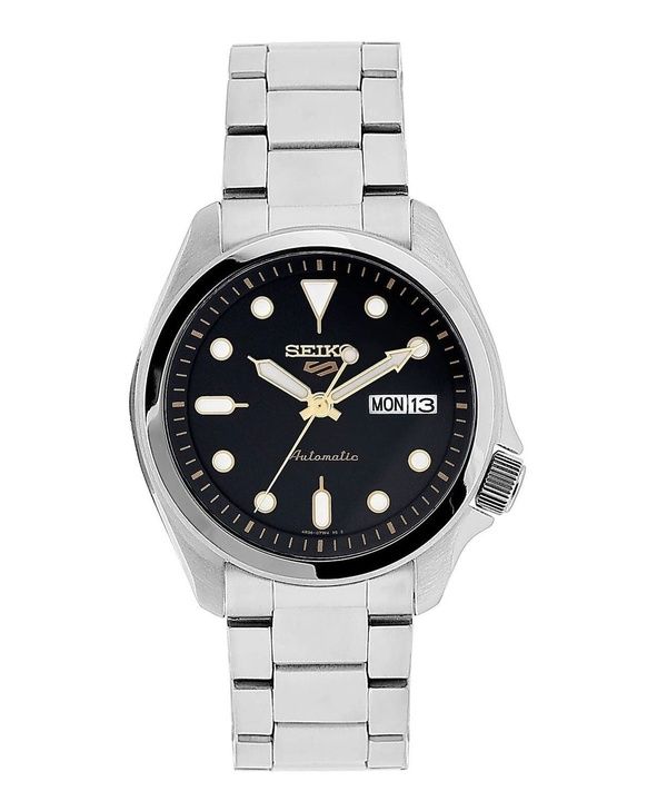 Refurbished Seiko 5 Sports Stainless Steel Black Dial Automatic SRPE57K1 100M Men's Watch