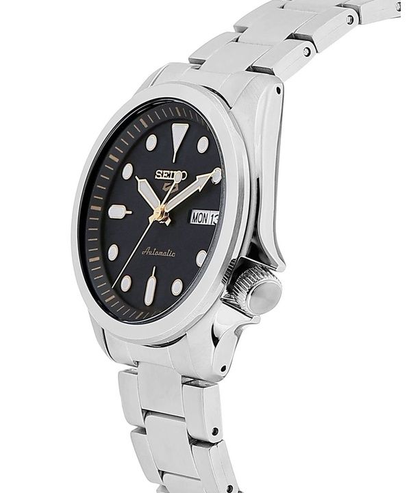 Refurbished Seiko 5 Sports Stainless Steel Black Dial Automatic SRPE57K1 100M Men's Watch