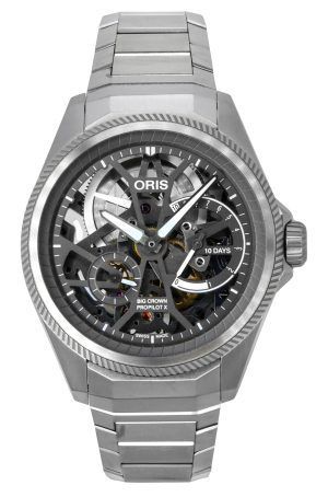 Oris Propilot X Titanium Grey Skeleton Dial Automatic 01-115-7759-7153-Set7-22-01TLC 100M Men's Watch