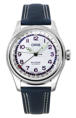 Oris Hank Aaron Limited Edition Leather Strap White Dial Automatic 01-754-7785-4081-Set Unisex Watch With Gift Set