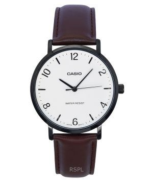 Casio Standard Analog Leather Strap White Dial Quartz MTP-VT03BL-7B Men's Watch