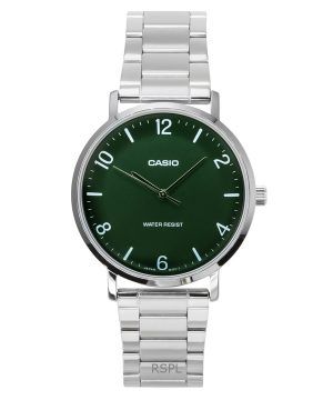 Casio Standard Analog Stainless Steel Green Dial Quartz MTP-VT03D-3B Men's Watch