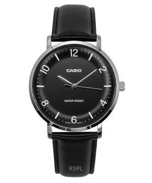 Casio Standard Analog Leather Strap Black Dial Quartz MTP-VT03L-1B Men's Watch