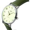 Casio Standard Analog Green Leather Strap White Dial Quartz MTP-VT03L-7B Men's Watch