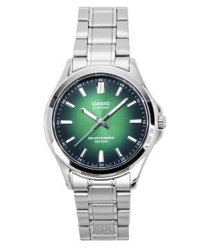 Casio Standard Analog Stainless Steel Green Dial Solar MTS-RS100D-3AV Men's Watch