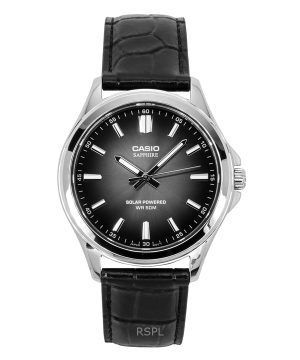 Casio Standard Analog Leather Strap Black Dial Solar MTS-RS100L-1AV Men's Watch