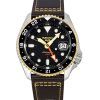 Seiko 5 Sports SKX GMT Leather Strap Brown Dial Automatic SSK036K1 100M Men's Watch