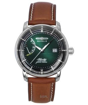 Zeppelin Atlantic Leather Strap Dark Green Dial Automatic 84624 Men's Watch