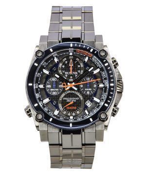 Bulova Icon Precisionist Chronograph Stainless Steel Grey Dial Quartz Divers 98B343 300M Mens Watch