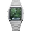 Casio Vintage Analog Digital Green Dial Dual Time Quartz AQ-230A-3AMQY Unisex Watch