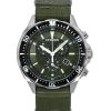 Citizen Eco-Drive Nylon Strap Green Dial Eco-Drive AT2500-19W 100M Mens Watch