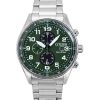 Citizen Eco-Drive Chronograph Stainless Steel Green Dial CA0770-72X 100M Mens Watch
