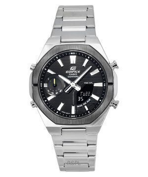 Casio Edifice Analog Digital Smartphone Link Stainless Steel Black Dial Quartz ECB-S10DB-1A 100M Mens Watch