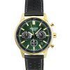 Casio Edifice Analog Chronograph Leather Strap Green Dial Quartz EFR-575CL-3A 100M Mens Watch