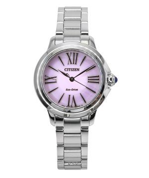 Citizen L Stainless Steel Pink Dial Eco-Drive EM1160-58X Womens Watch