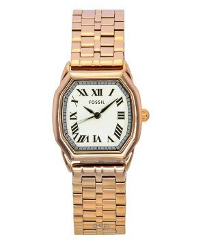 Fossil Harlow Rose Gold Tone Stainless Steel Cream Dial Quartz ES5386 Womens Watch