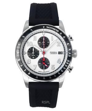 Fossil Sport Tourer Chronograph Leather Strap White Dial Quartz FS6087 Mens Watch