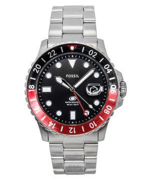 Fossil Blue GMT Stainless Steel Black Dial Quartz FS6092 100M Mens watch