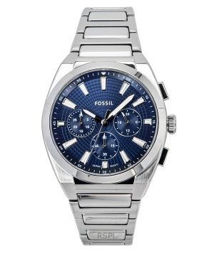 Fossil Everett Chronograph Stainless Steel Blue Dial Quartz FS6104 Mens Watch