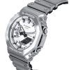 Casio G-Shock G-Steel Fine Metallic Tough Silicone Strap Grey Dial Quartz GM-2100YM-8A 200M Mens Watch