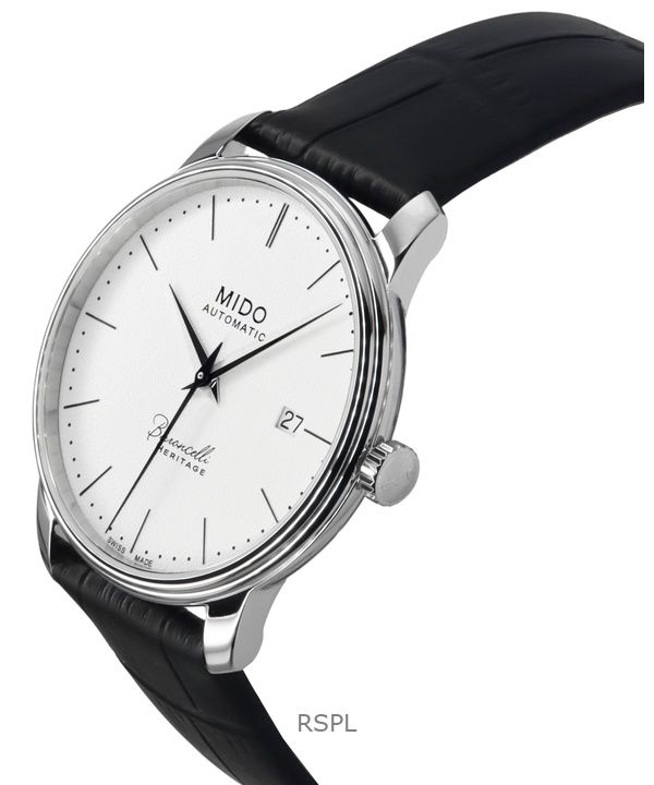 Mido Baroncelli Heritage Leather Strap White Dial Automatic M027.407.16.010 Mido Baroncelli Heritage Leather Strap White Dial Automatic M027.407.16.010.00 Men's Watch