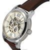 Fossil Heritage Brown Leather Strap Cream Skeleton Dial Automatic ME3264 Mens Watch
