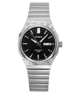 Casio Standard Analog Stainless Steel Black Dial Quartz MTP-E735D-1AV Mens Watch