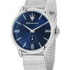 Maserati Epoca Stainless Steel Mesh Blue Dial Quartz R8853118017 100M Mens Watch