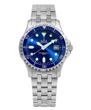 Ratio FreeDiver Professional Sapphire Blue Sunray Dial Quartz RTF007 200M Men's Watch